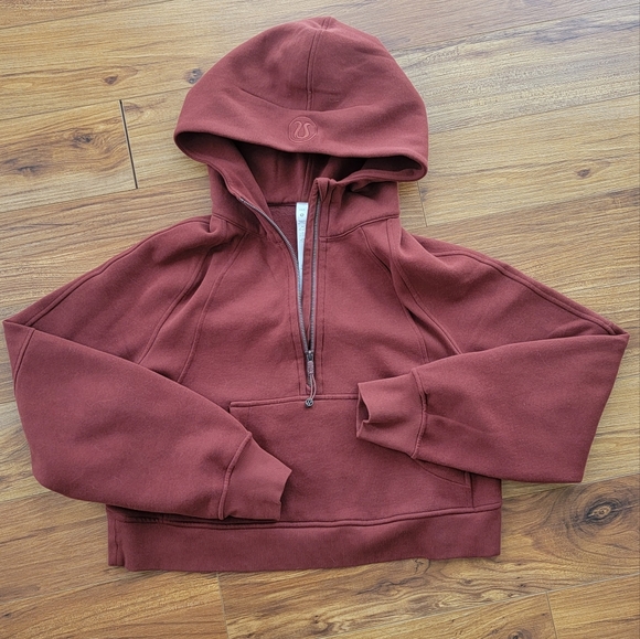 lululemon athletica Jackets & Blazers - Lululemon oversized half zip scuba hoodie date brown xs small